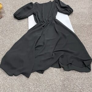 Whimsigoth Sheer Dress S M Puff sleeve midi Wednesday Grunge Y2K Boat neck sheer